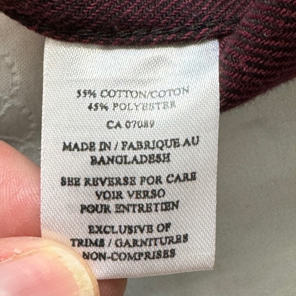 Burnside Men's Wine Plaid Long Sleeve Flannel Button Up Shirt‎ Size X-Large - Picture 9 of 14